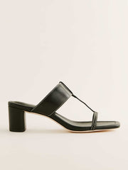 Sardinia Heeled Sandal - Black Leather