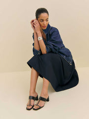 Sardinia Heeled Sandal - Black Leather
