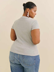 Raelynn Knit Top Es - Heather Grey
