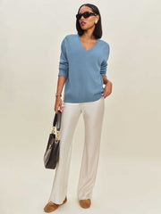 Remi Cashmere V Neck - Bluebell