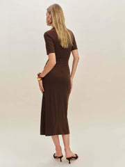 Aiden Knit Dress - Cafe