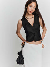 Anita Linen Vest - Black