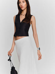 Anita Linen Vest - Black
