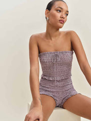Nesta Top - Lavender Check