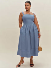 Everett Linen Dress Es - Cornflower