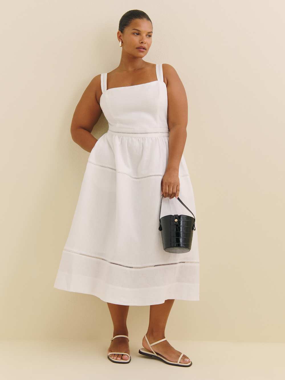 Everett Linen Dress Es - White