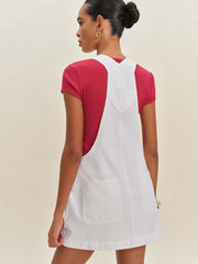 Fawn Denim Skirtall - Optic White