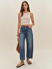 Tyler Mid Rise Barrel Jeans - Mountain