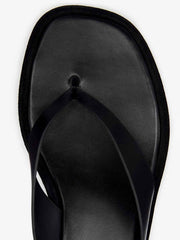 Eden Platform Thong - Black Suede Leather