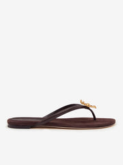Onyx Thong Sandal - Espresso Suede Flower