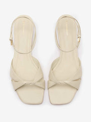Marigold Flat Sandal - Almond Leather