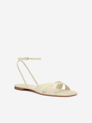 Marigold Flat Sandal - Almond Leather