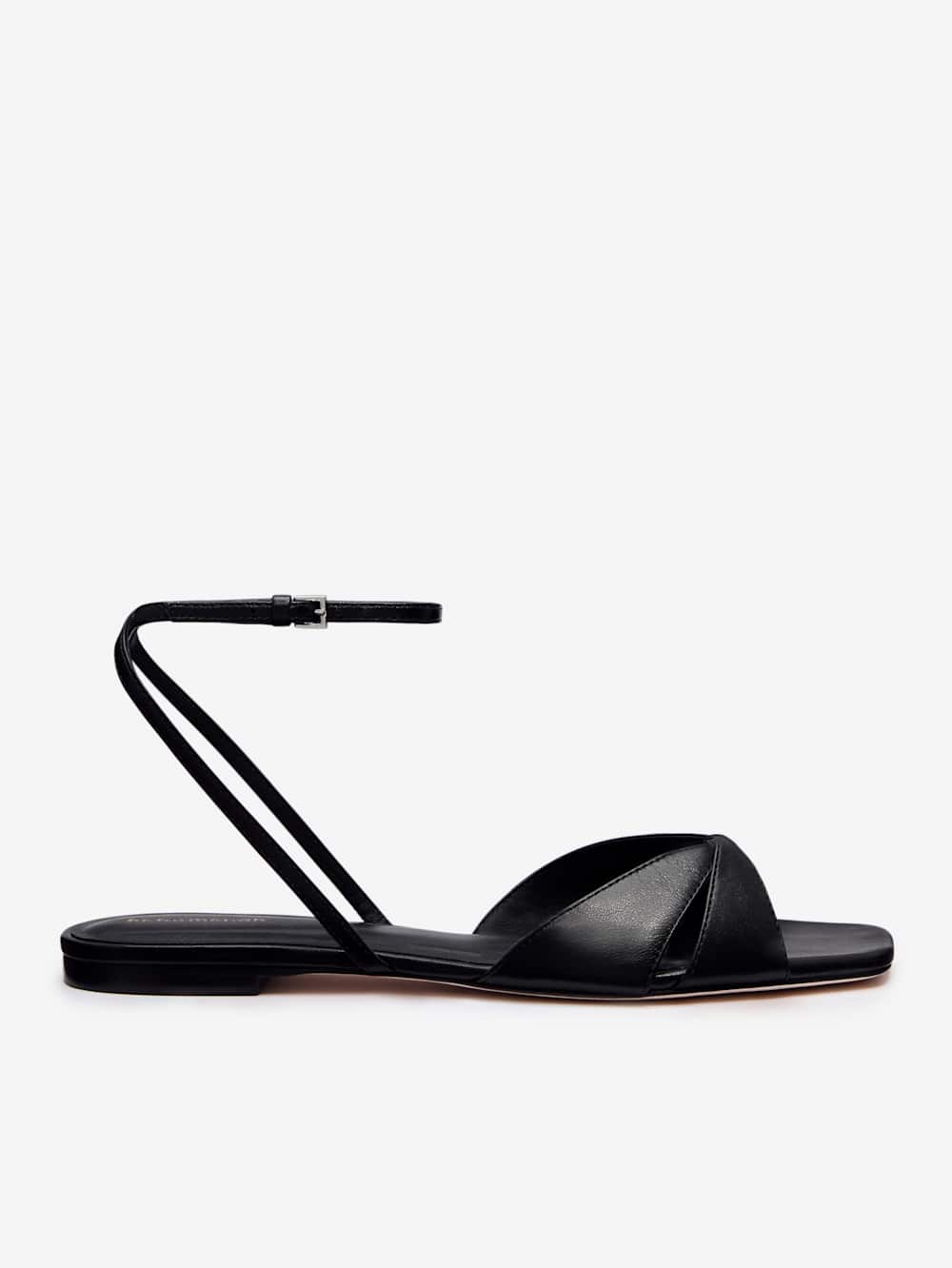 Marigold Flat Sandal - Black Leather