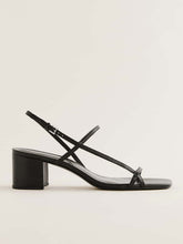 Serenity Block Heeled Sandal - Black Leather