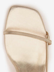 Serenity Block Heeled Sandal - Gold