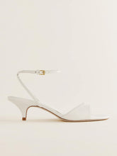 Drew Kitten Heeled Sandal - White Leather