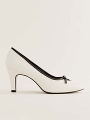Pam Pump - White Leather