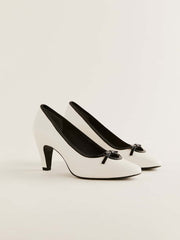 Pam Pump - White Leather