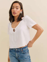 Mayla Linen Top - White