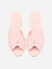 Waldena Block Heeled Mule - Rosewater Satin