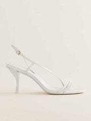Petunia Heeled Sandal - White Leather