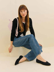 Tina Ballet Flat - Black Suede