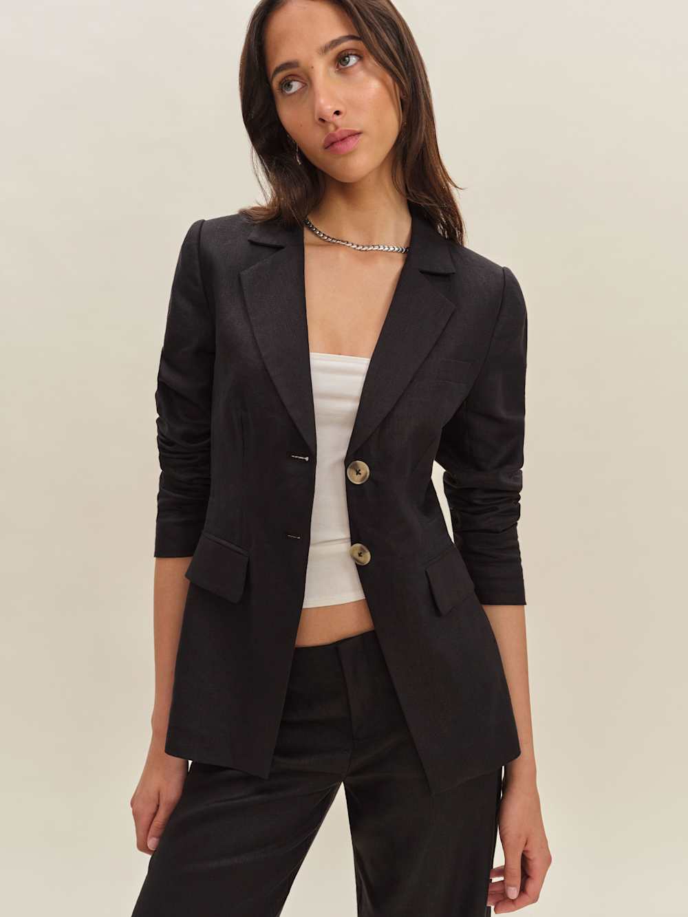 Bondi Linen Blazer - Black