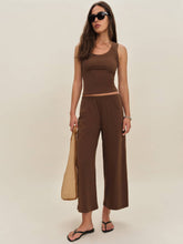Ruby Cropped Knit Pant - Chocolate Cake