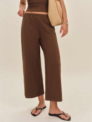 Ruby Cropped Knit Pant - Chocolate Cake