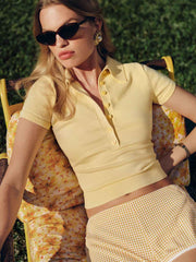 Bentley Cotton Polo Sweater - Pineapple