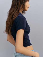 Bentley Cotton Polo Sweater - Navy