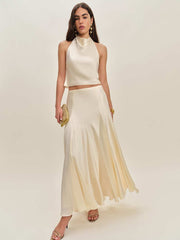 Sera Silk Two Piece - Almond