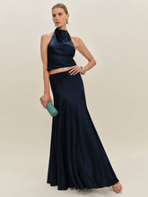 Sera Silk Two Piece - Navy