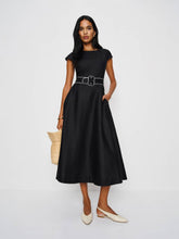 Felipe Belted Linen Dress - Black