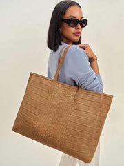 Sofia Tote - Sienna Embossed Suede