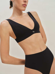 Azul Bikini Top - Black Fior