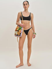 Vicky Bikini Top - Black Fior