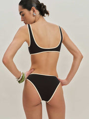 Vicky Bikini Top - Black Fior