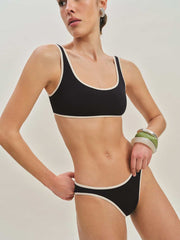 Douro Bikini Bottom - Black Fior