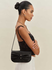 Maria Shoulder Bag - Black Leather