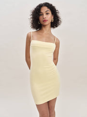 Chloe Knit Shrug Dress Set - Custard