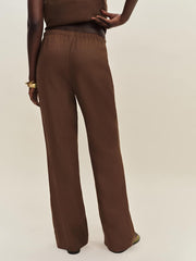 Kristen Linen Two Piece - Chocolate Cake