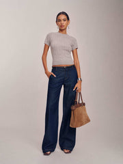 Elio Low Rise Denim Trouser - Marion