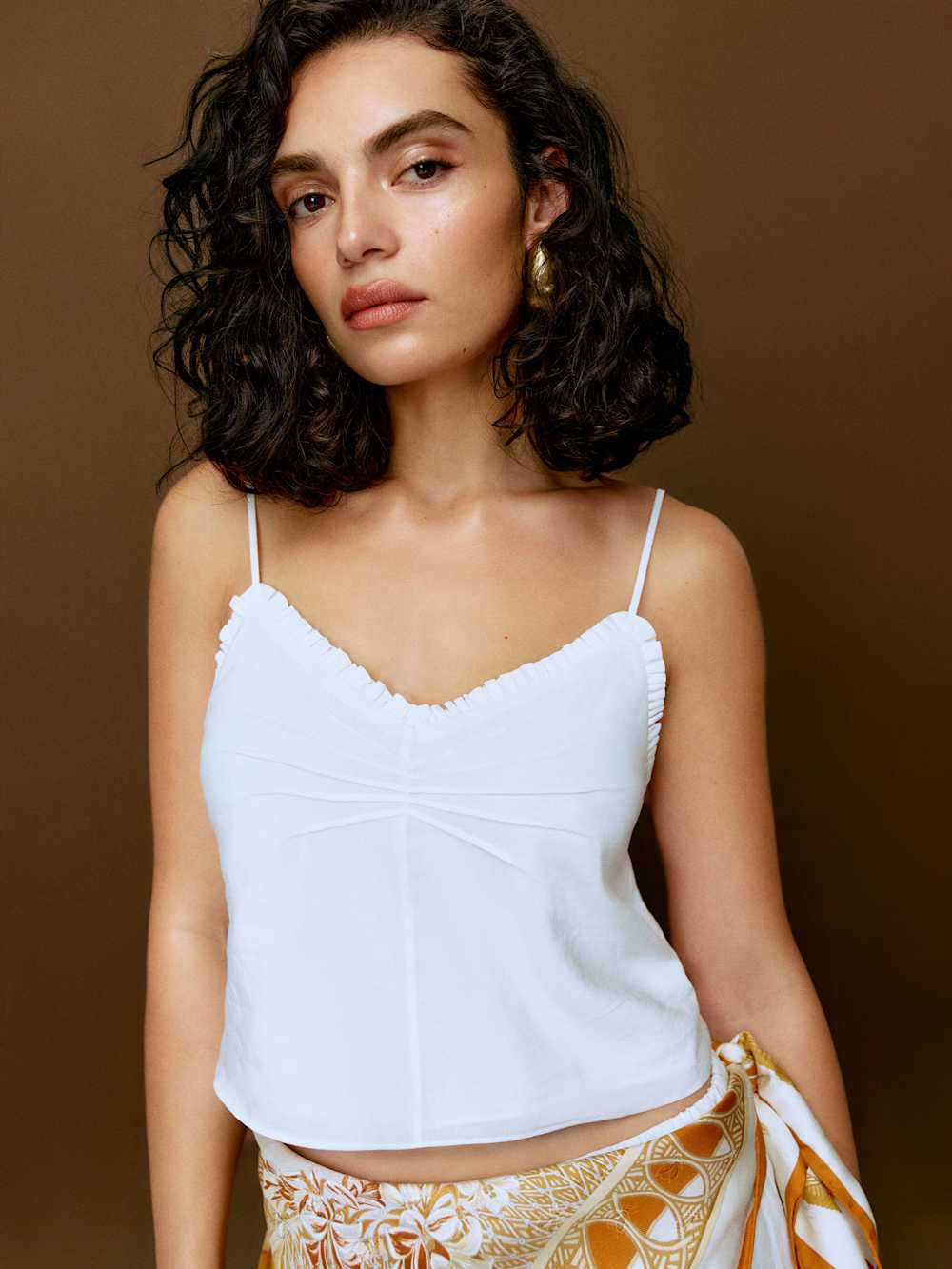 Olive Top - White