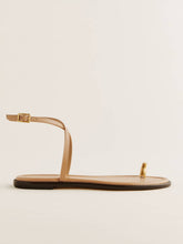 Cindy Flat Sandal - Buff Leather
