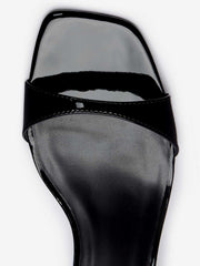 Sage Heeled Sandal - Black Patent