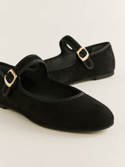 Tilly Ballet Flat - Black Suede