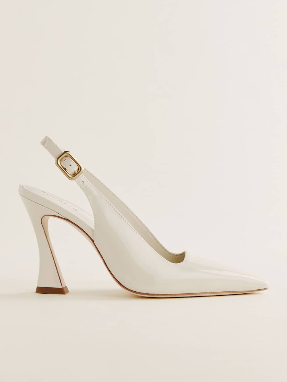 Nour Heeled Slingback - Almond Patent