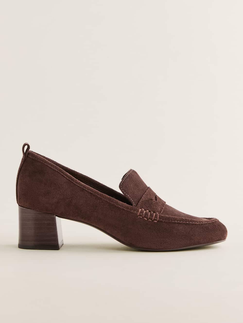 Franca Heeled Loafer - Espresso Suede
