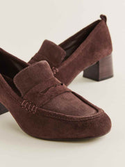 Franca Heeled Loafer - Espresso Suede